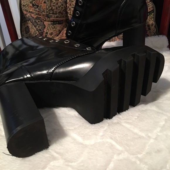 Zara Platform Boots. Patent Leather size 41/11 - Picture 2 of 8